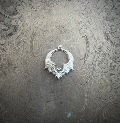 Black and Silver Bat Hoop Charm