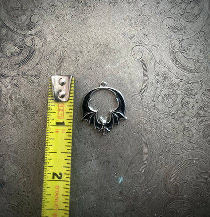 Black and Silver Bat Hoop Charm