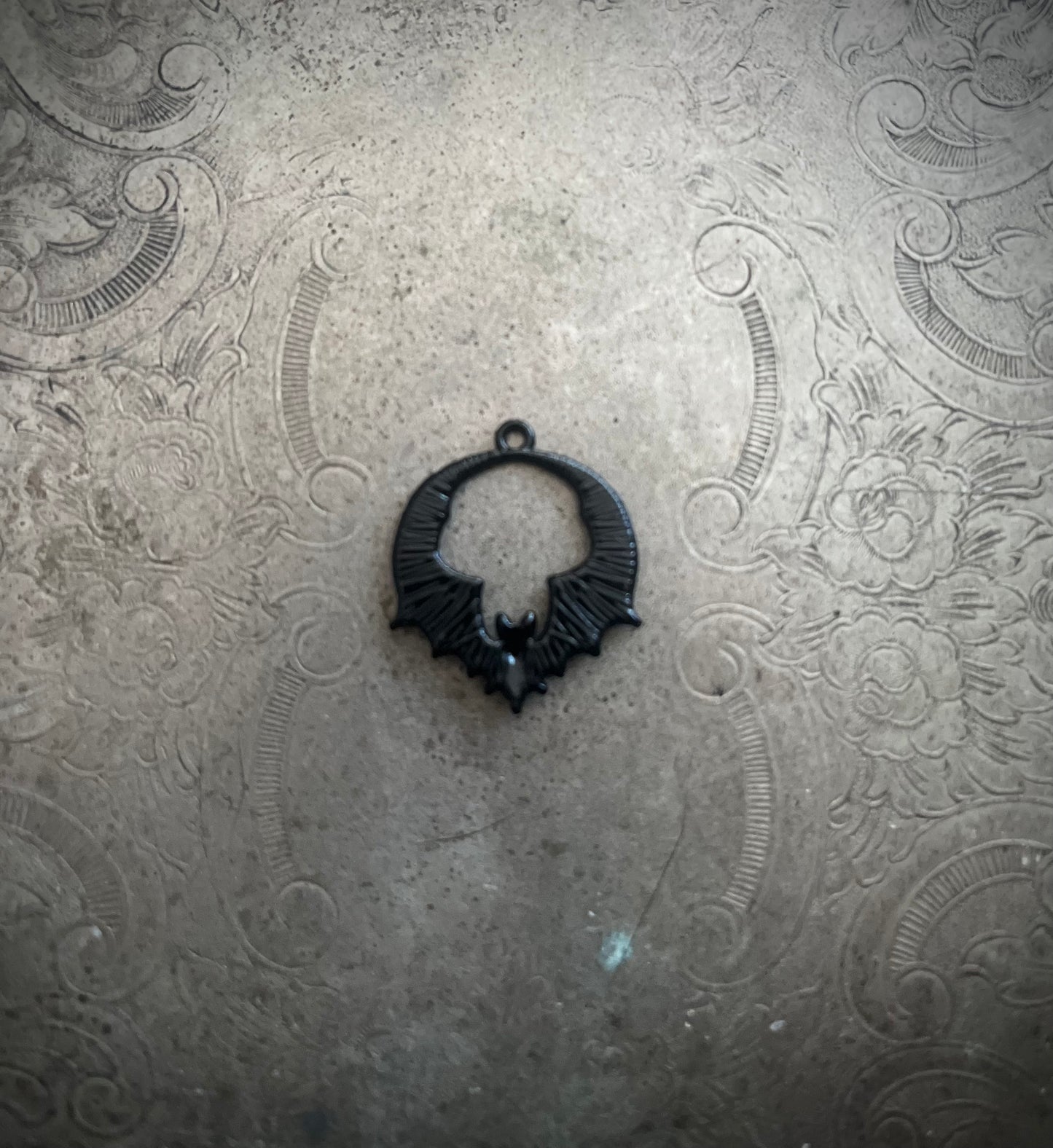 Red and Black Bat Hoop Charm
