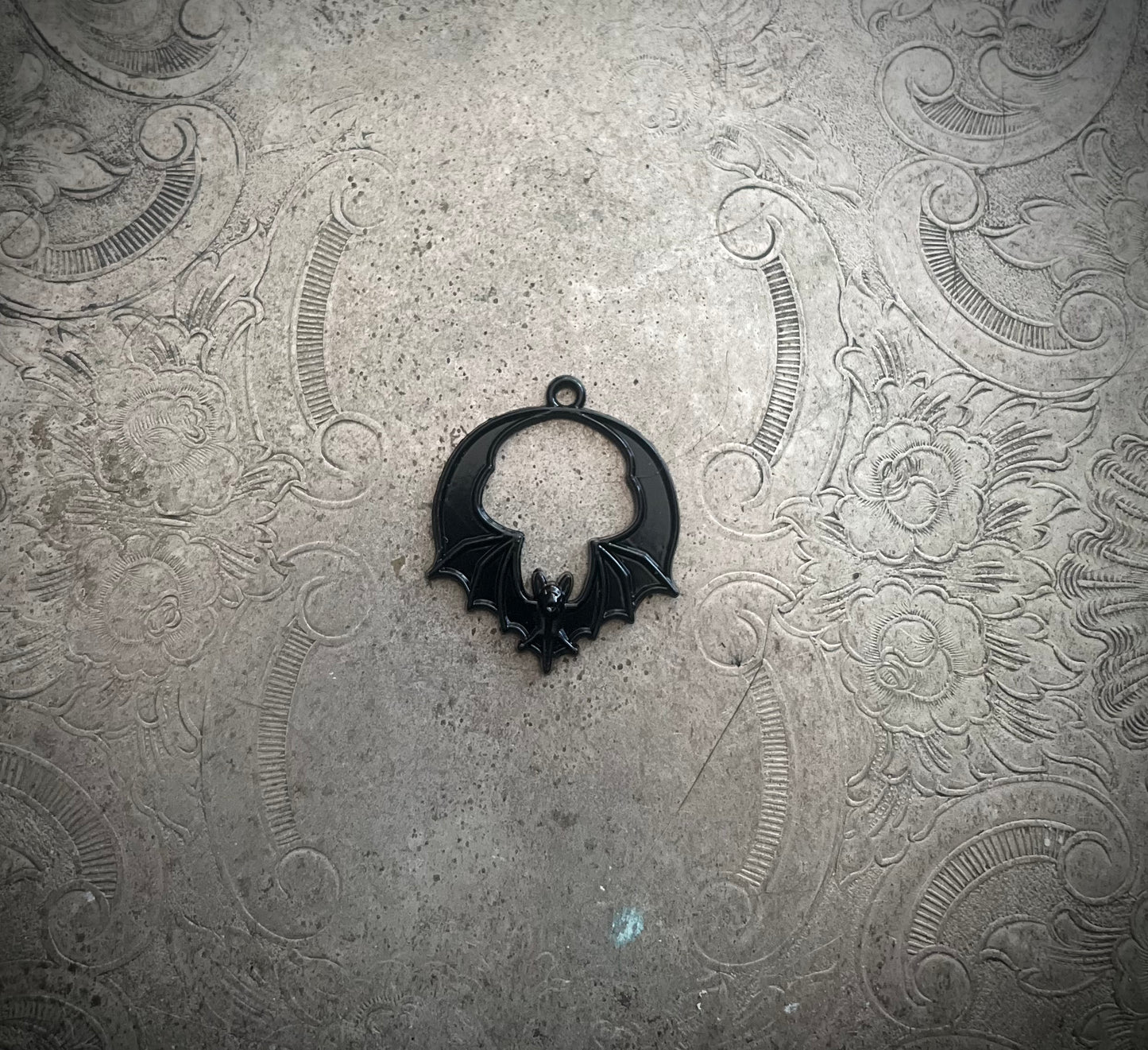 Black Bat Hoop Charm