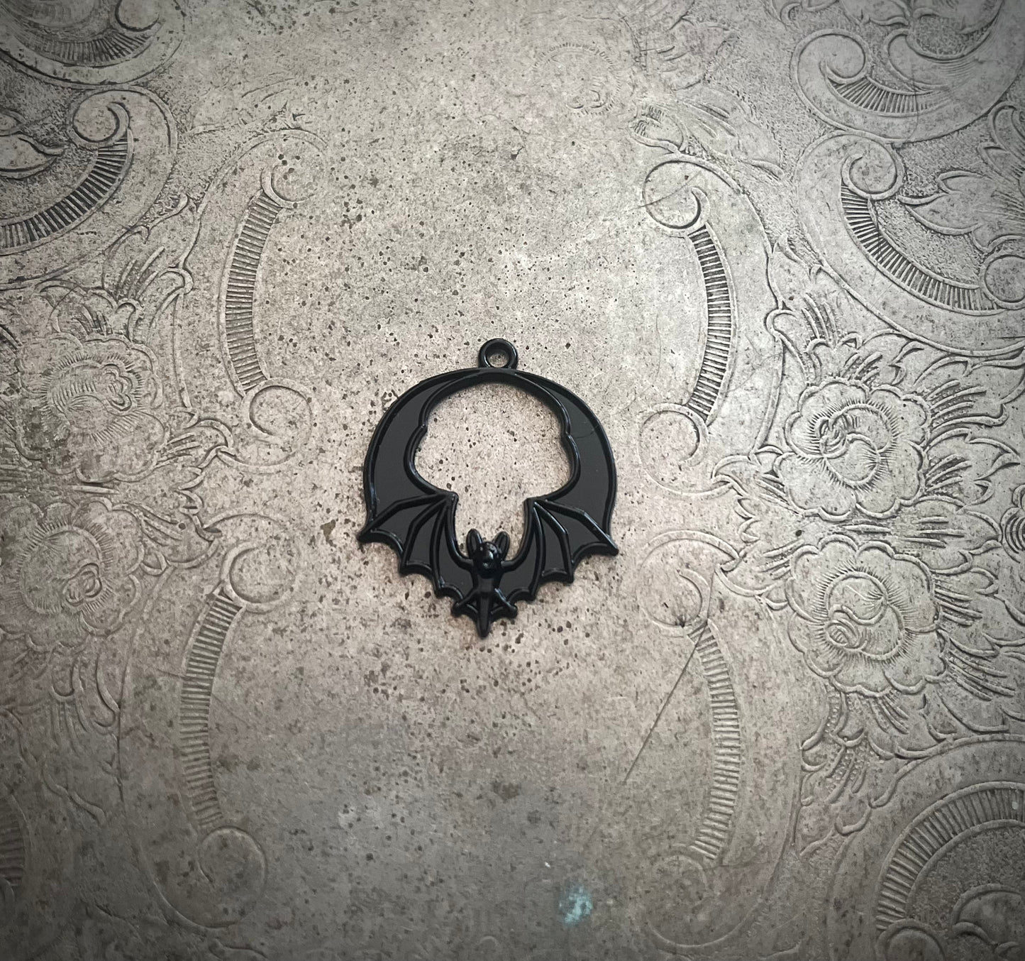 Black Bat Hoop Charm