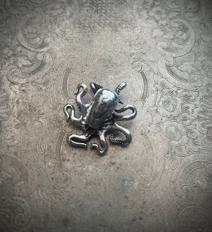 Silver Stainless Steel Octopus Pendant