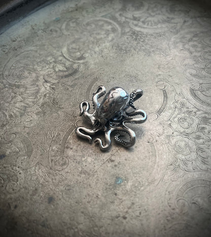 Silver Stainless Steel Octopus Pendant