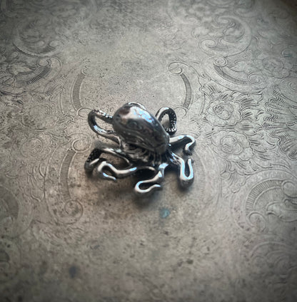 Silver Stainless Steel Octopus Pendant