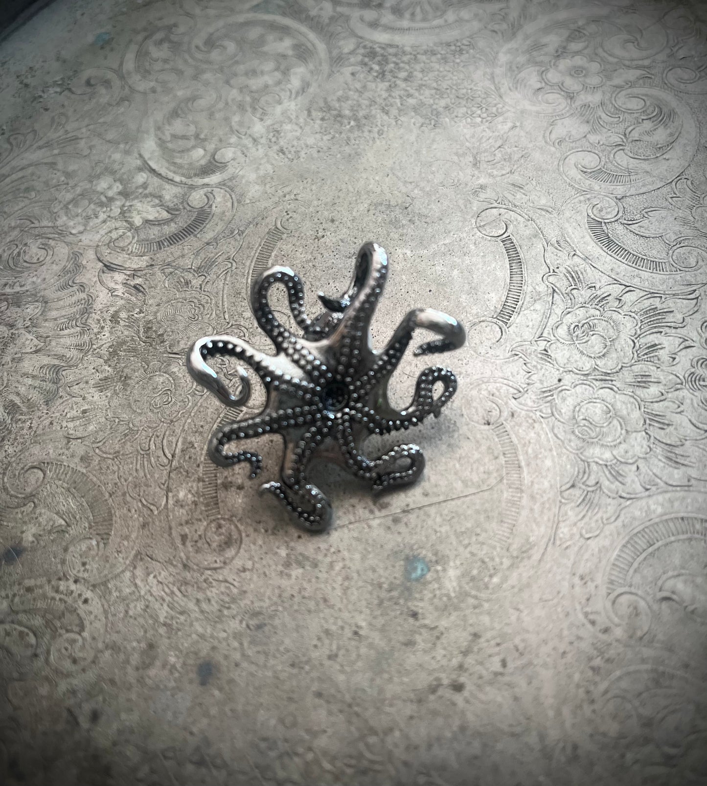 Silver Stainless Steel Octopus Pendant