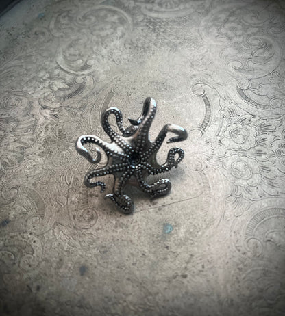 Silver Stainless Steel Octopus Pendant