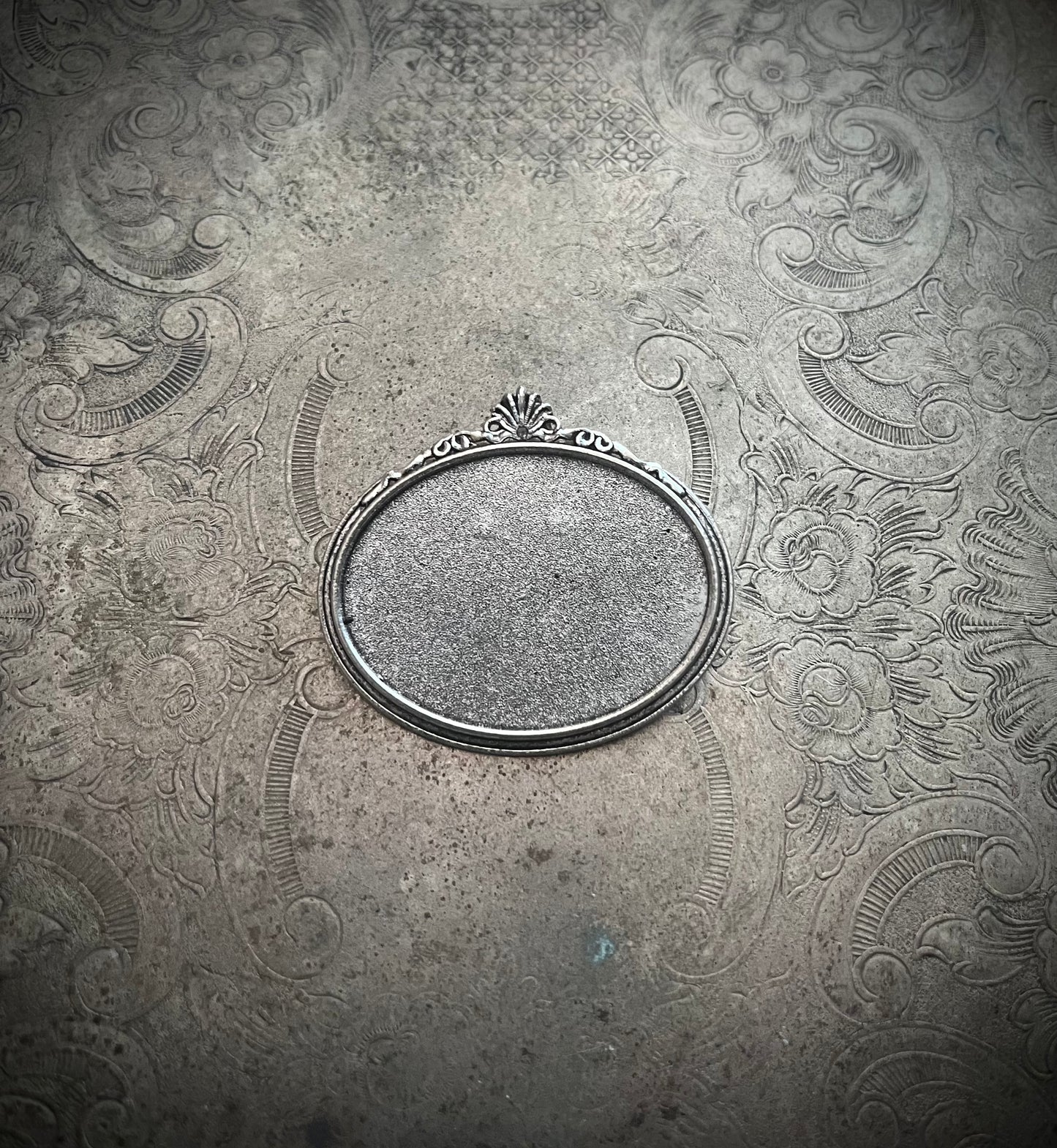 30x40 Silver Frame Brooch Setting