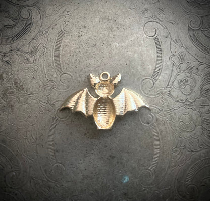 Gold Bat with Striped Wings Pendant