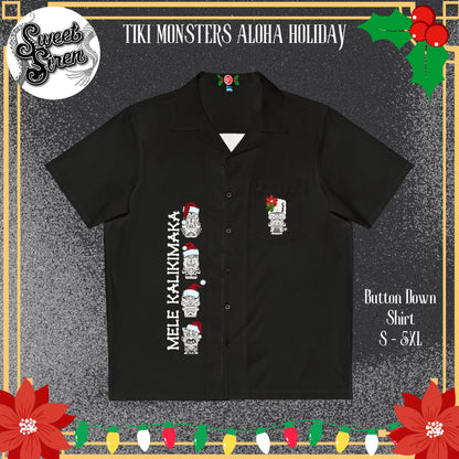 Tiki Monsters Aloha Holiday - Men's Button Down Shirt