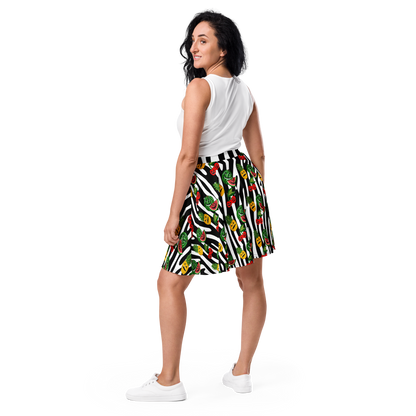 SummerWeen Zebra Print. - Skater Skirt