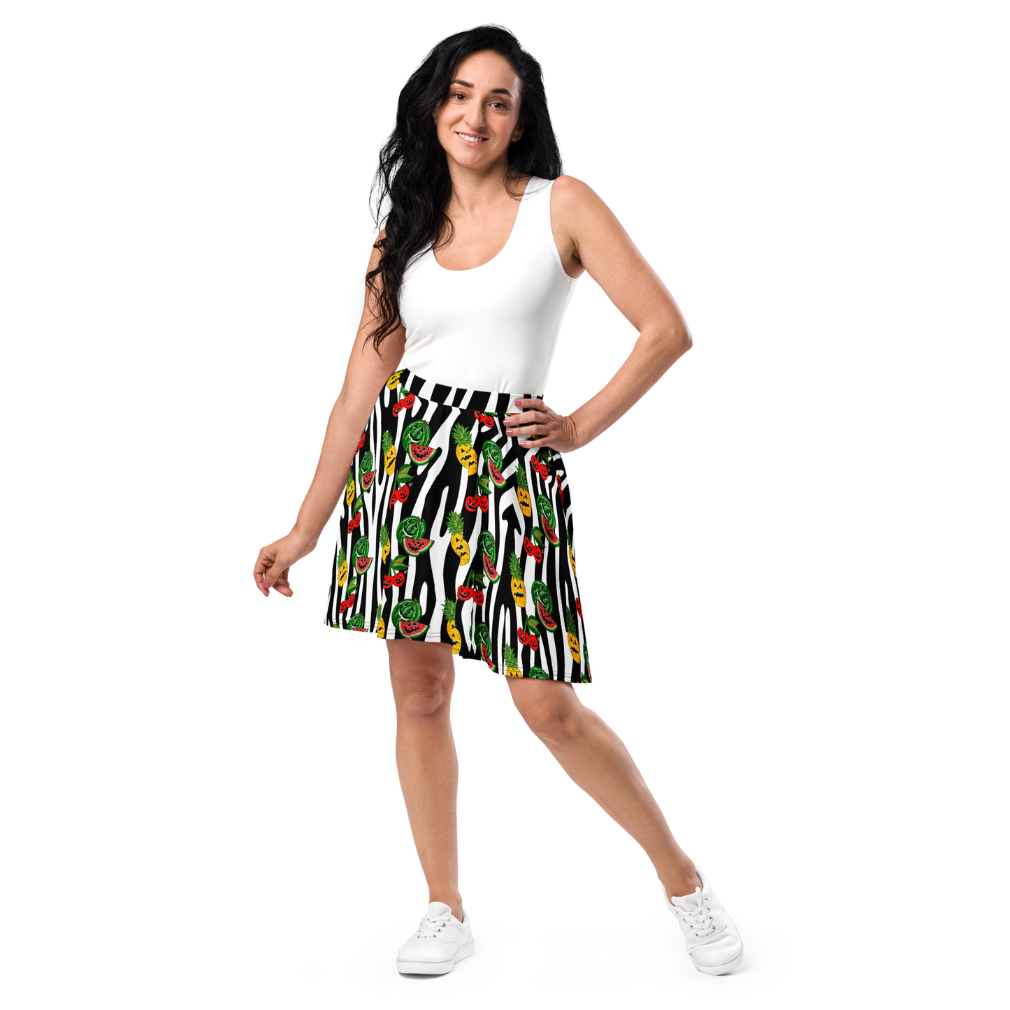 SummerWeen Zebra Print. - Skater Skirt