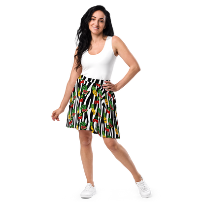 SummerWeen Zebra Print. - Skater Skirt