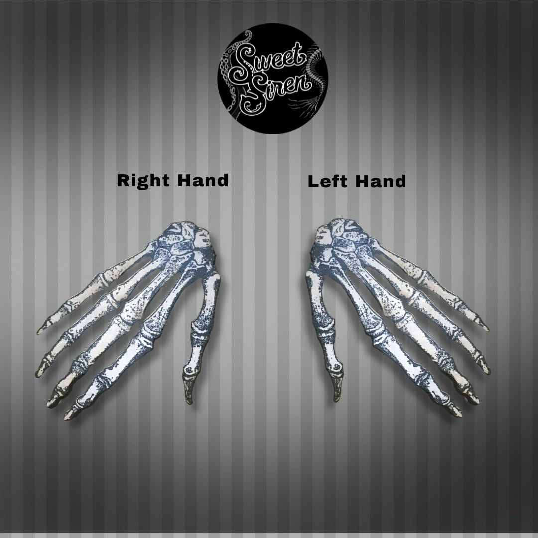 Wooden Skeleton Hands  - Printed Wood Laser Cut Piece