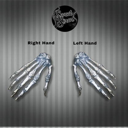 Wooden Skeleton Hands  - Printed Wood Laser Cut Piece