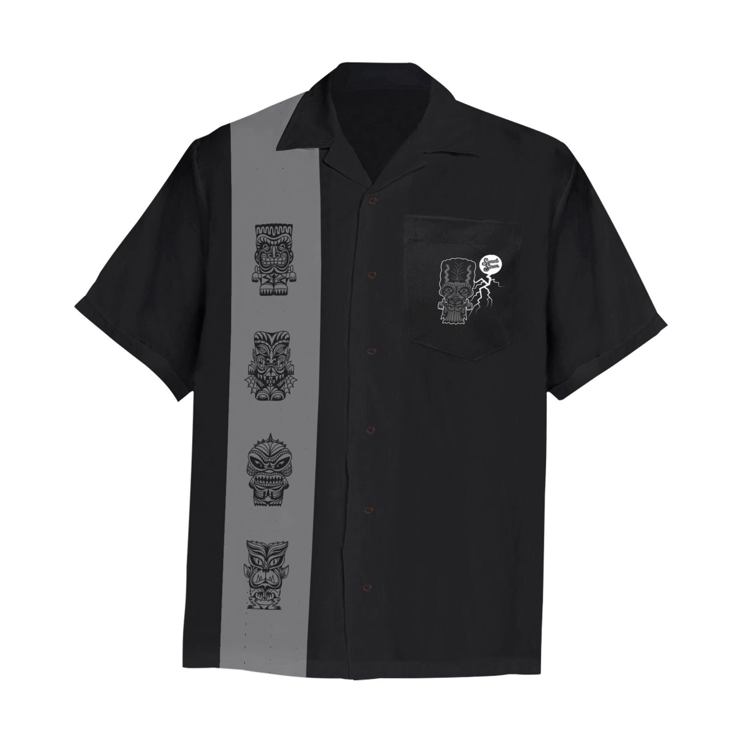 Tiki Monsters with the Bride Monster -  Button Down Shirt