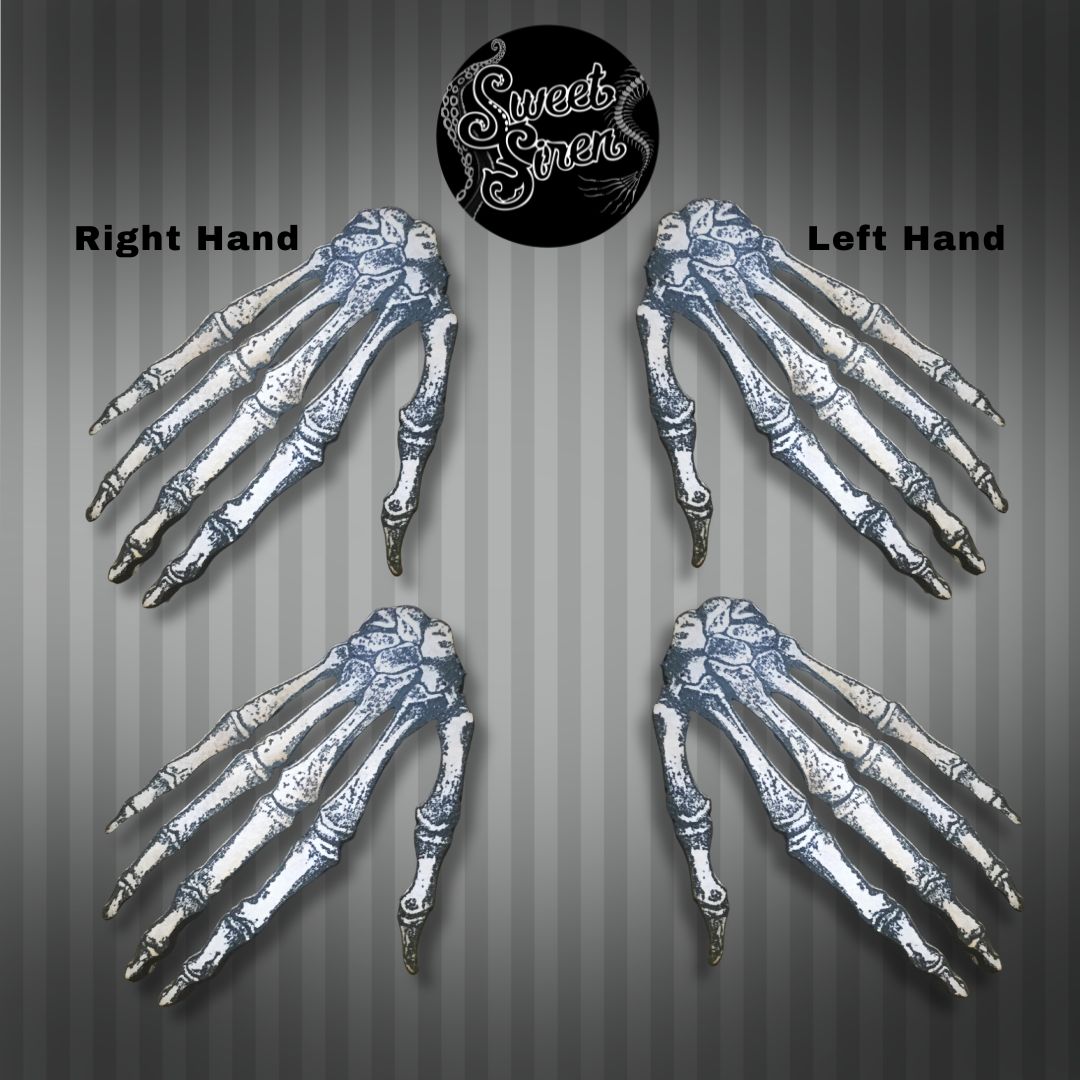 Wooden Skeleton Hands  - Printed Wood Laser Cut Piece