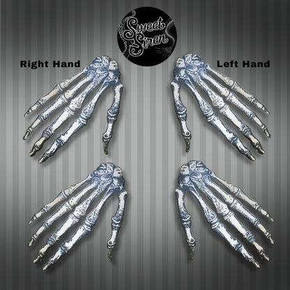 Wooden Skeleton Hands  - Printed Wood Laser Cut Piece
