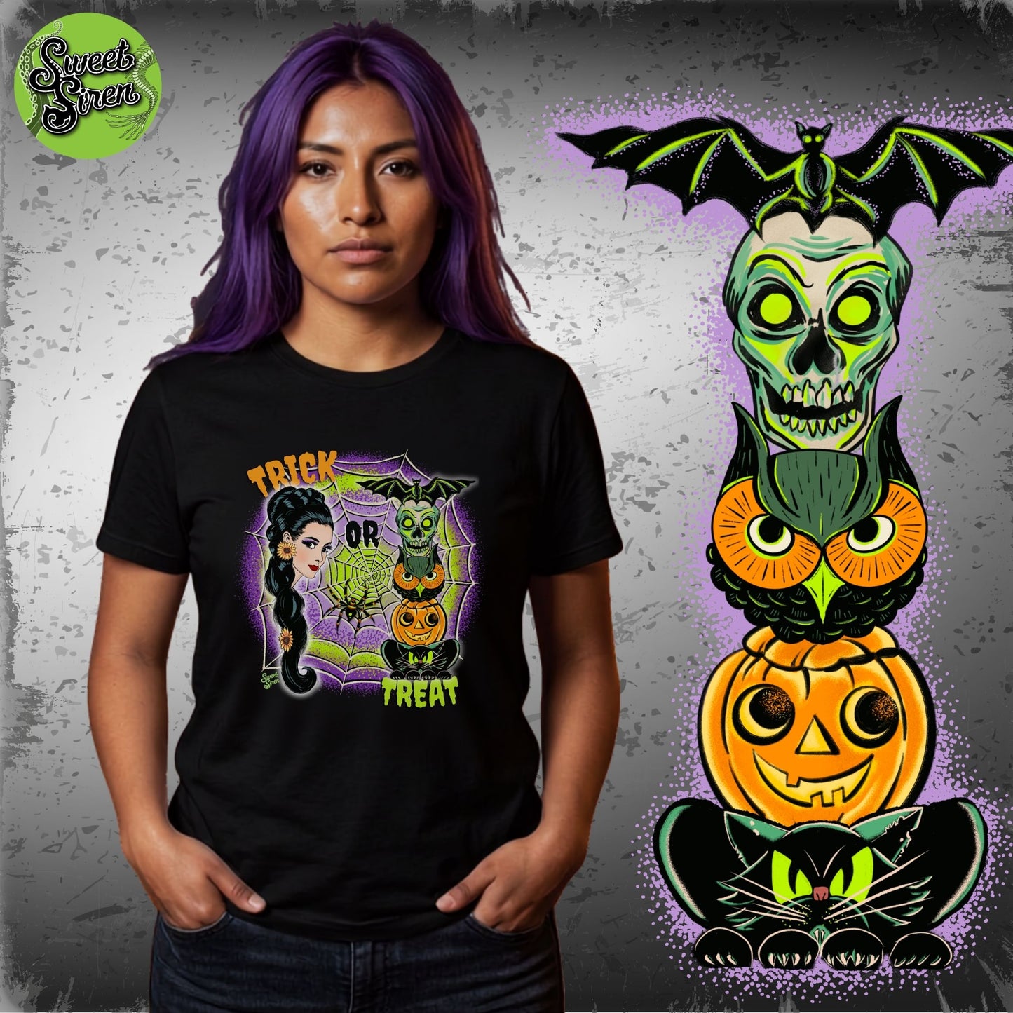 Retro Trick or Treat - The Boyfriend Tee for Women
