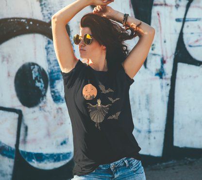 Victorian Bat Wings in the Moonlight - Unisex Tee