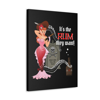 Red Headed Pirate Mermaid - Canvas Print