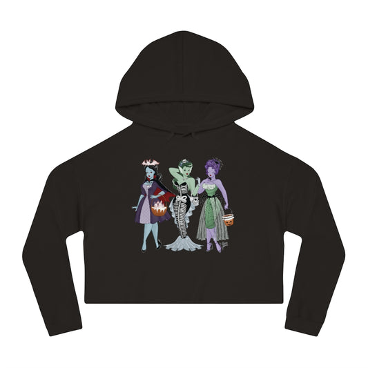 Trick or Treat Babes - Women’s Cropped Hooded Sweatshirt