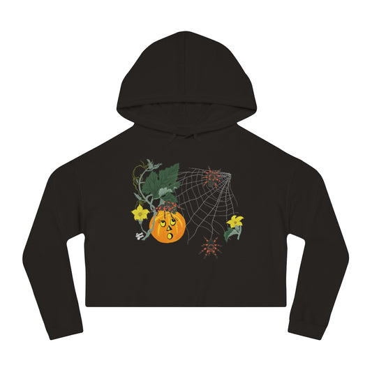 Fall Spiderweb - Women’s Cropped Hooded Sweatshirt