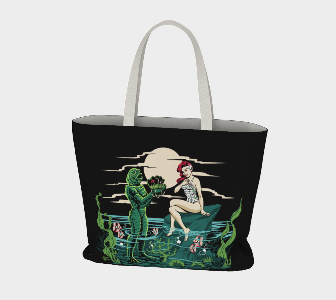 Mid Century Swamp Couple - Beach Tote