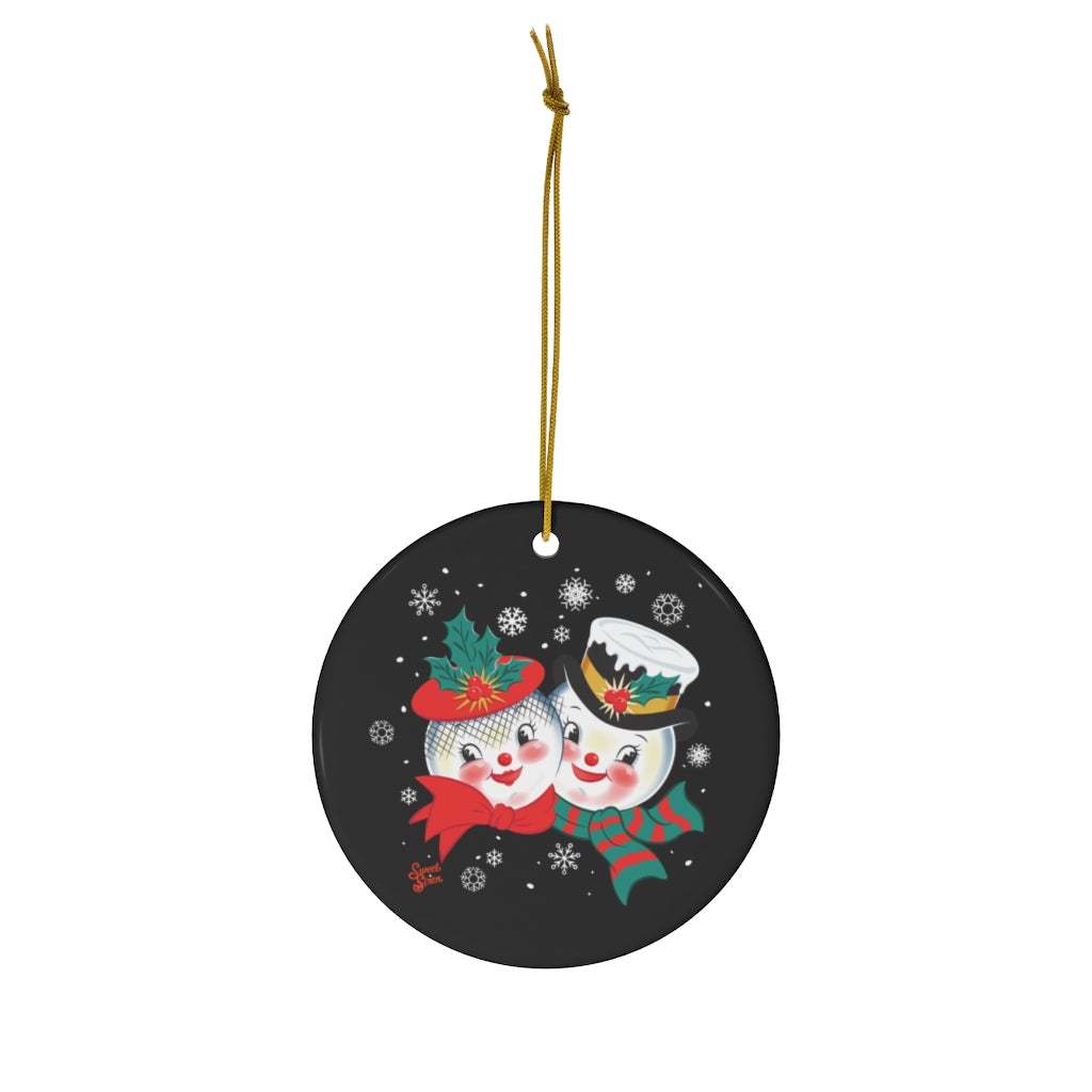 Snowed In - Ceramic Ornament - Black Night