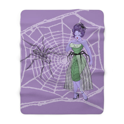 Spider Web Babe - Sherpa Fleece Blanket