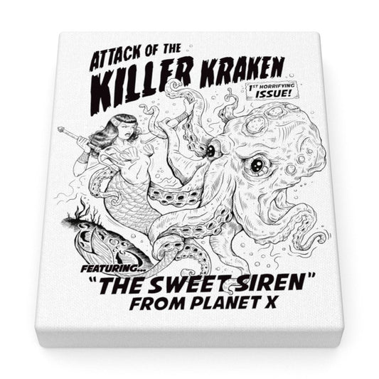 Attack of the Killer Kraken! Canvas 10"x 8"