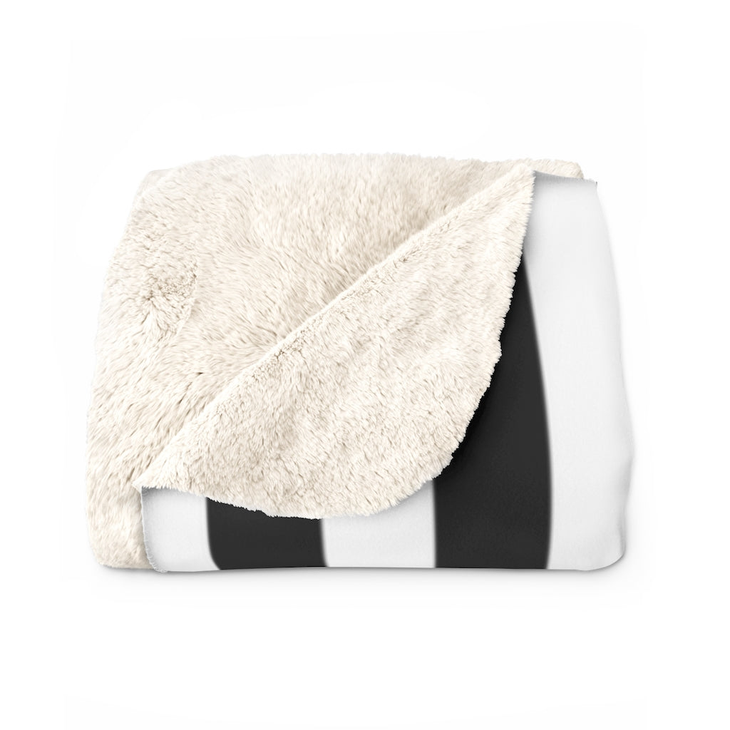 Trick or Treat Babes Black & White Stripe - Sherpa Fleece Blanket