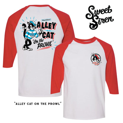 Alley Cat Front & Back - Unisex Baseball tee