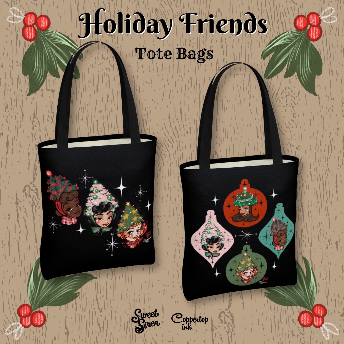 Ornament Holiday Friends - BASIC Tote