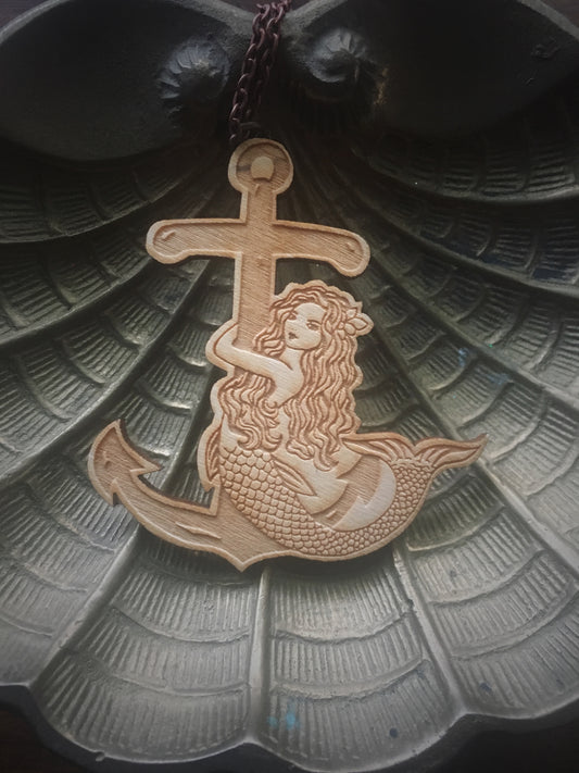 Mermaid Anchor Necklace - Small