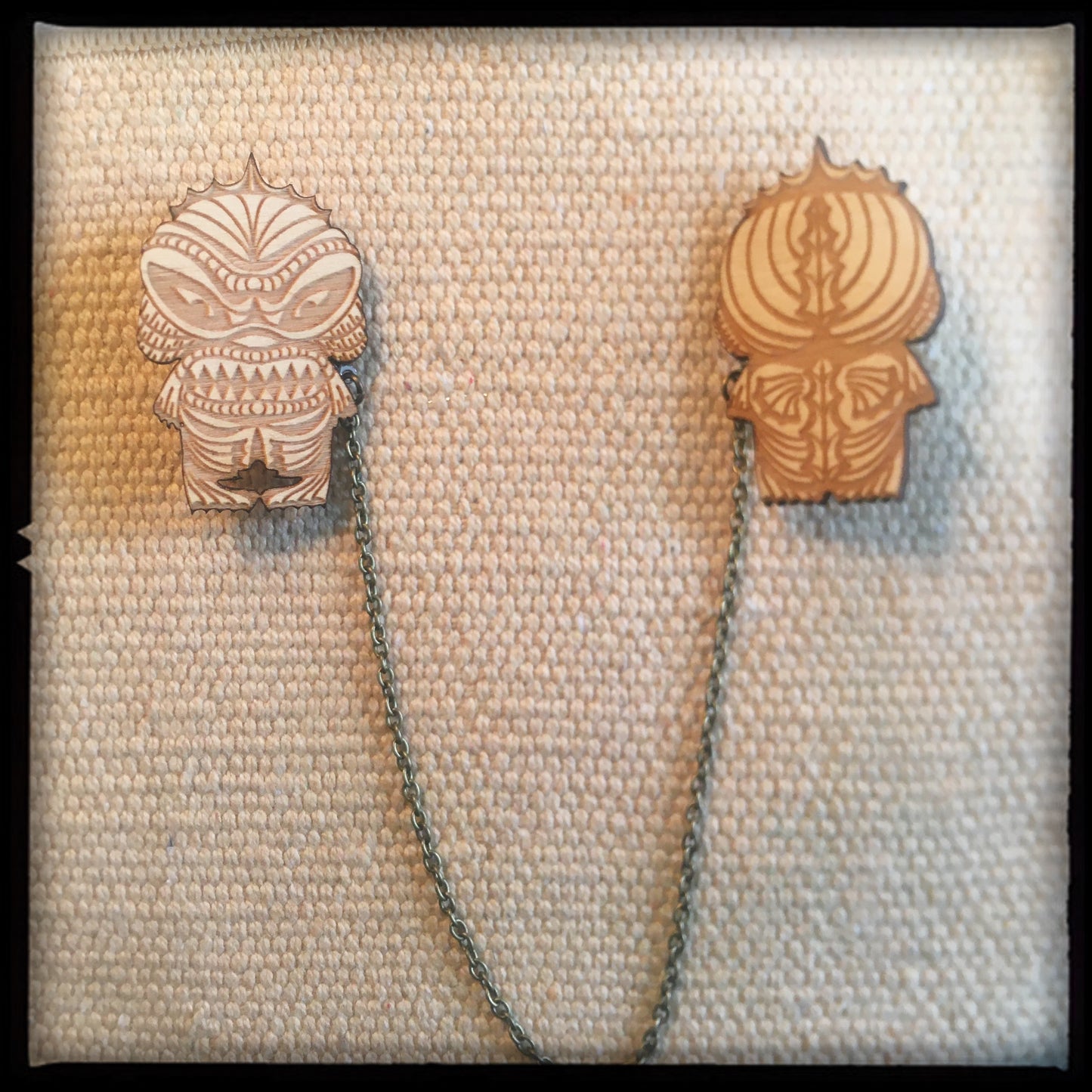 Creature Tiki Monster Collar-Sweater Pin Set