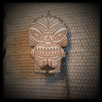 Creature Tiki Monster Collar-Sweater Pin Set