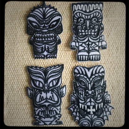 The Tiki Monsters PATCHES - set of 4