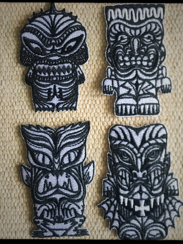 The Tiki Monsters PATCHES - set of 4