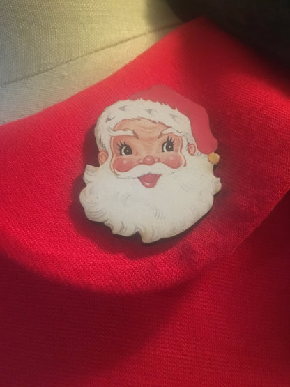 Vintage Santa - Single Wooden Pin