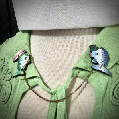 Dapper Fish Collar - Sweater Pin Set