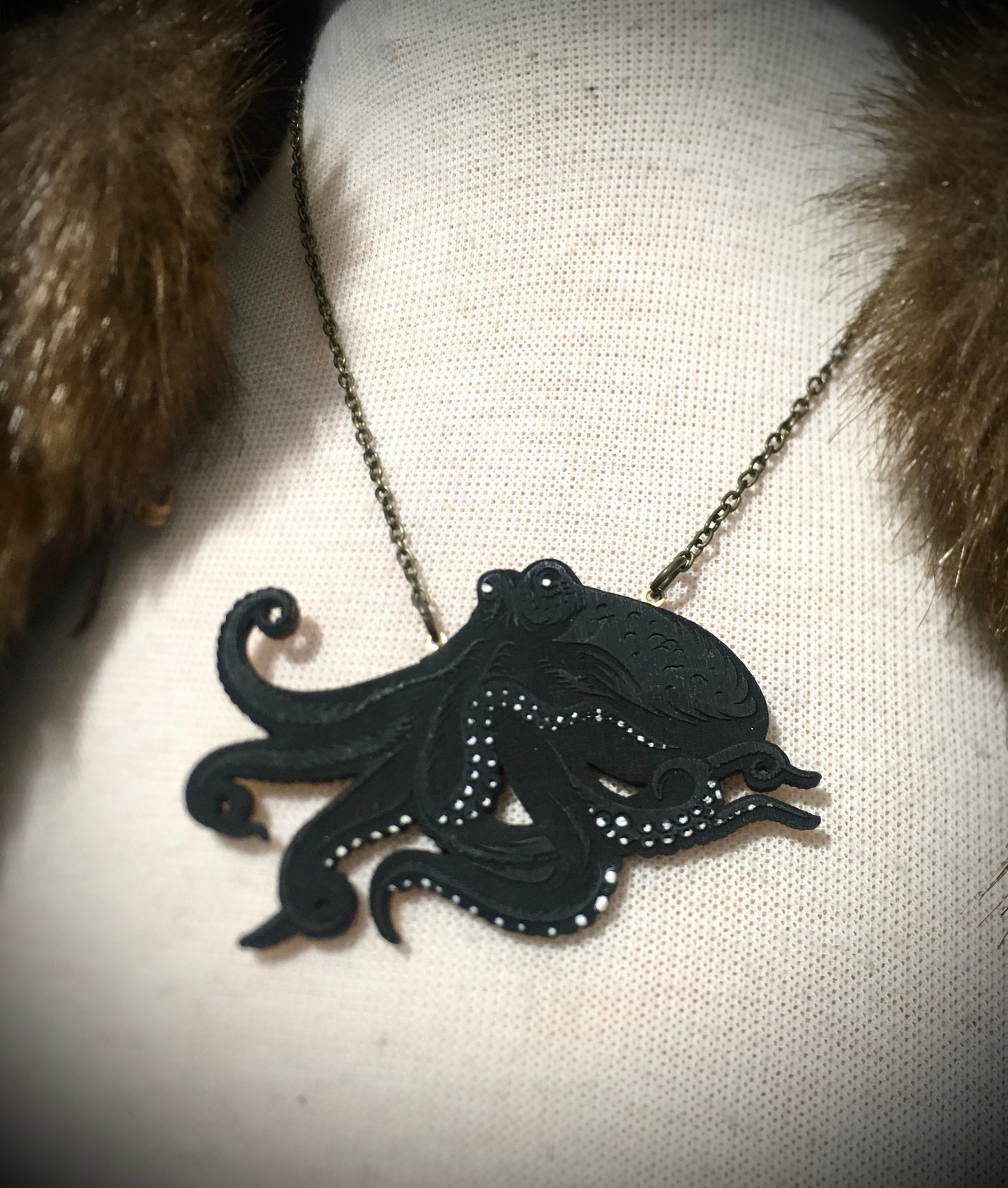 Black Octopus Necklace - Ghostly Black - SPECIAL EDITION