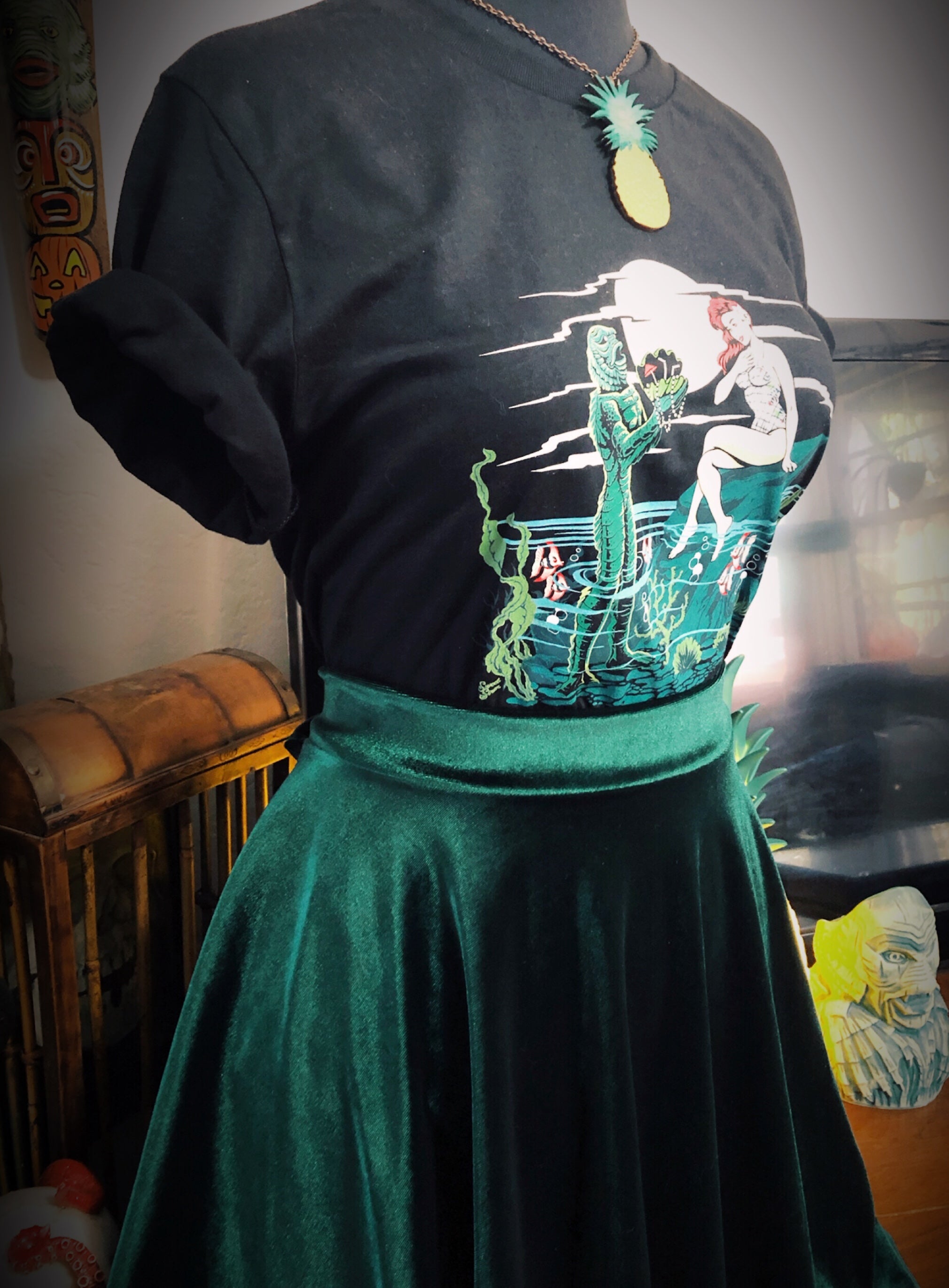 Skater skirt hotsell green top