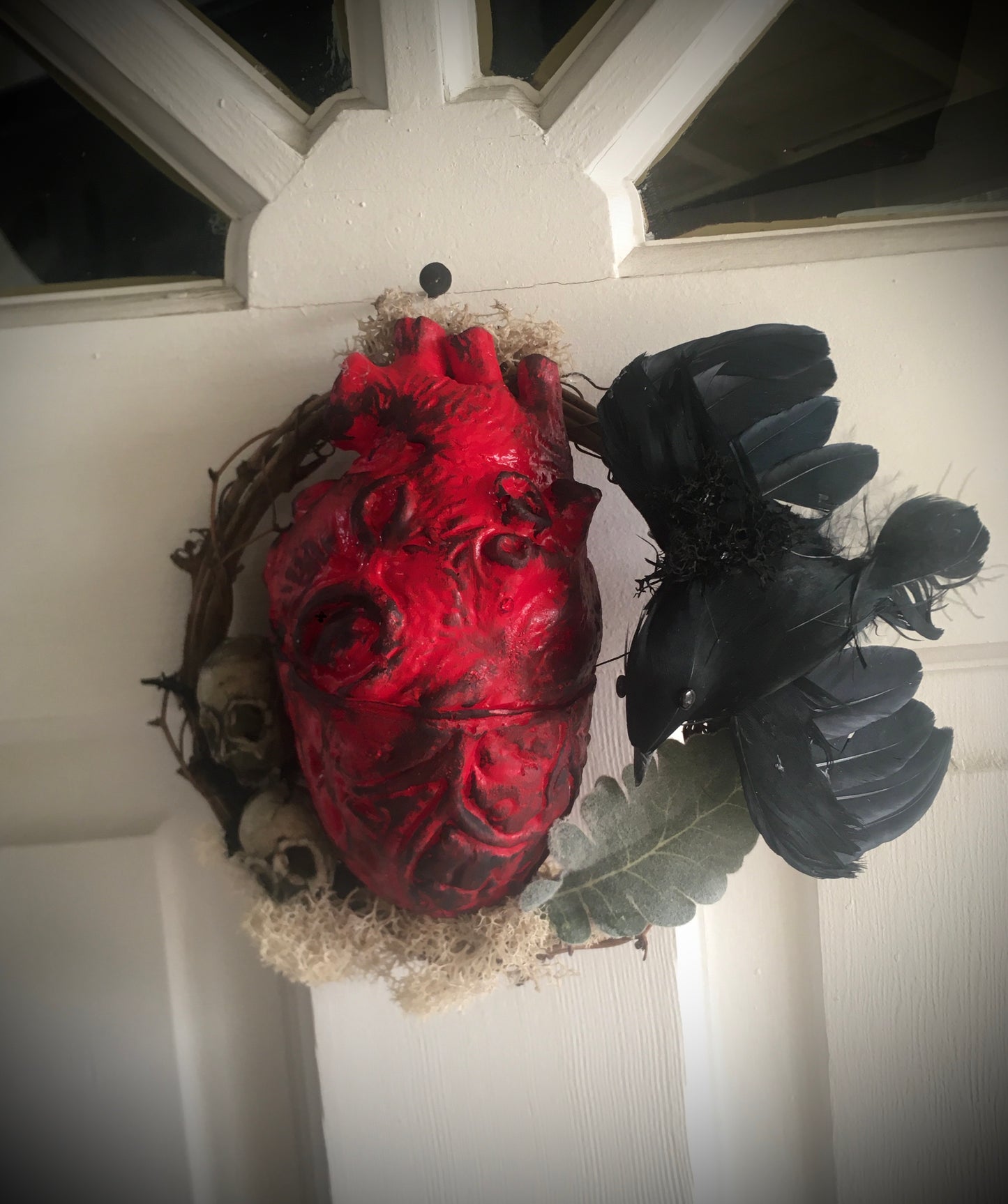 Small Tell Tale Heart Raven Wreath