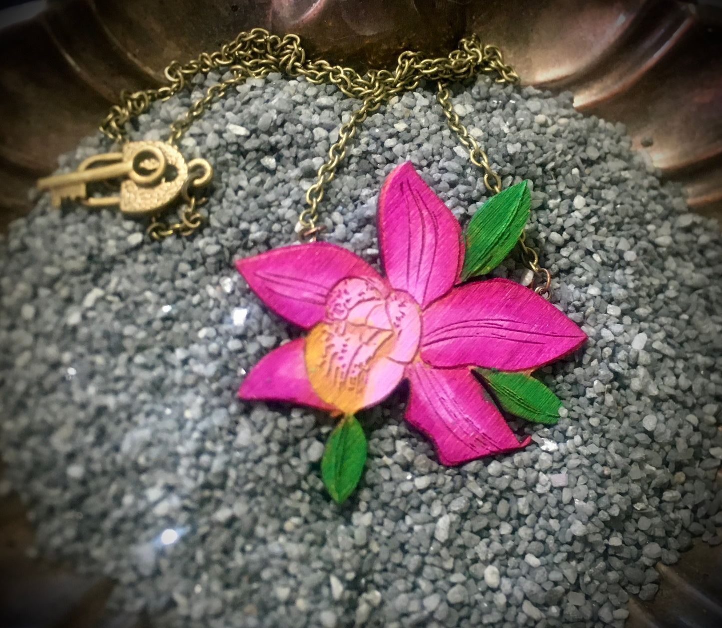 Purple Orchid Necklace