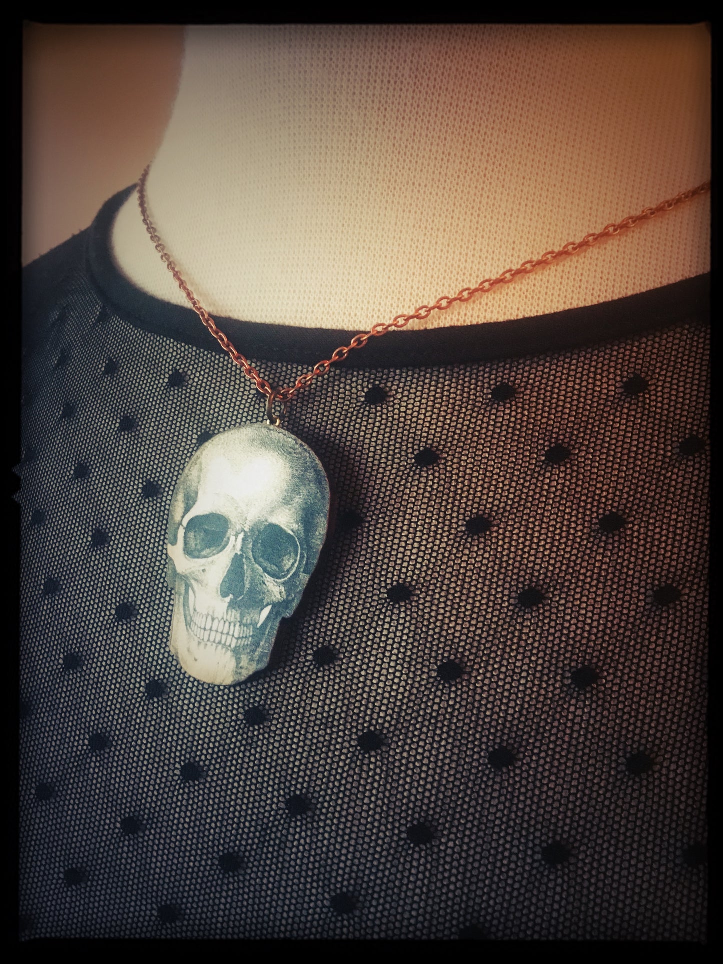 SKULL - Wooden Necklace -Large