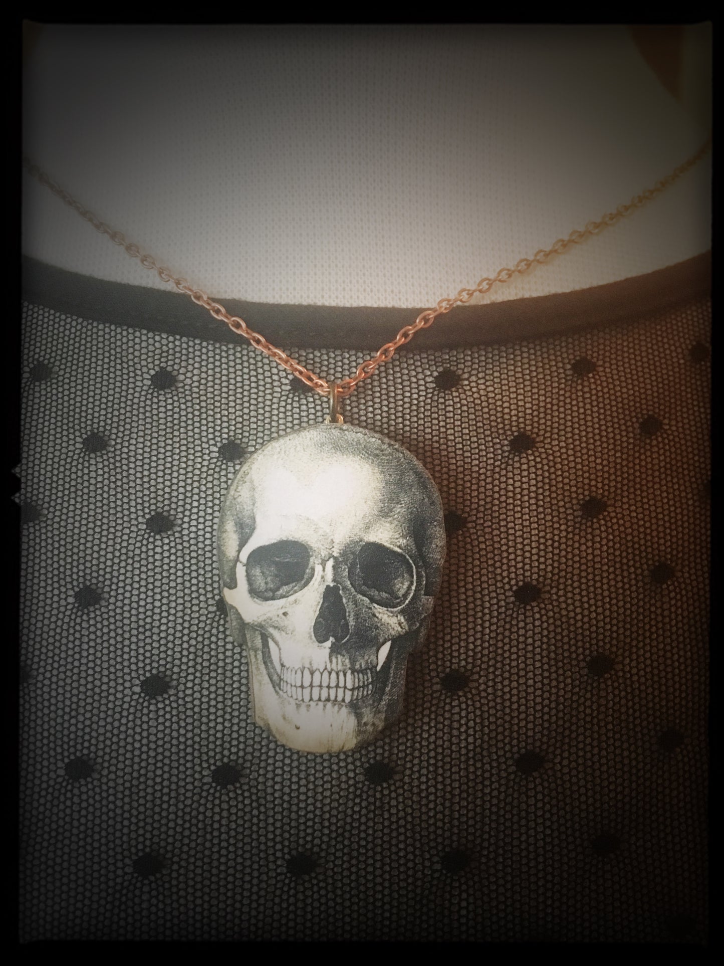 SKULL - Wooden Necklace -Small