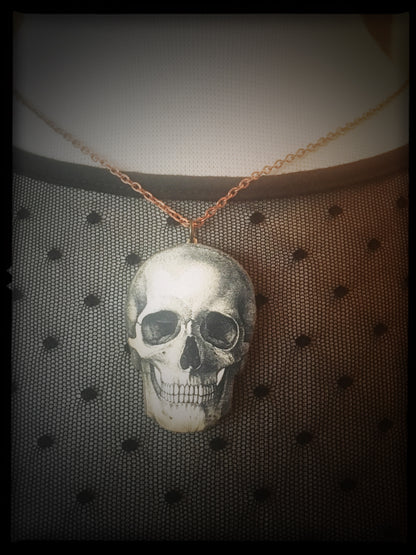 SKULL - Wooden Necklace -Large