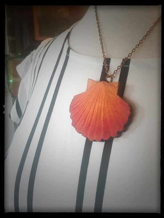 Peach Sea Shell Necklace - Large