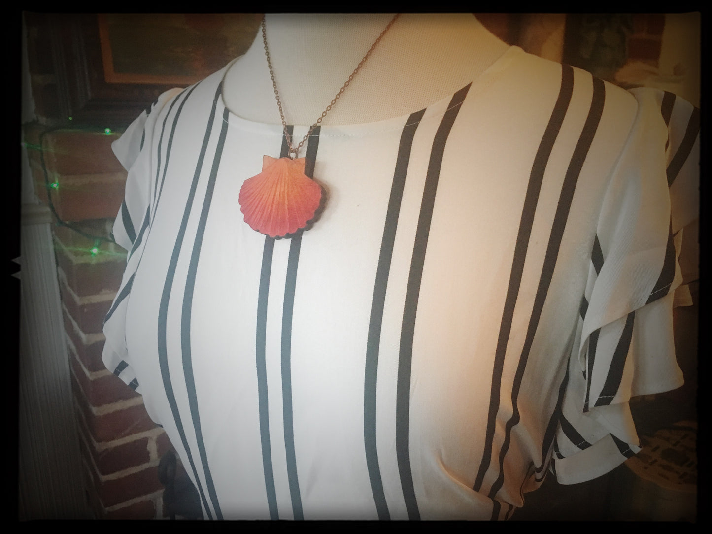 Peach Sea Shell Necklace - Large