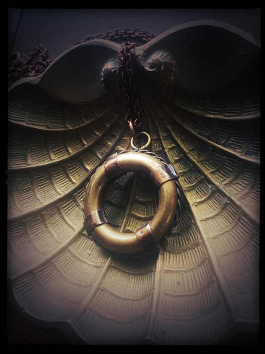 Lifesaver - Antiqued Brass Necklace
